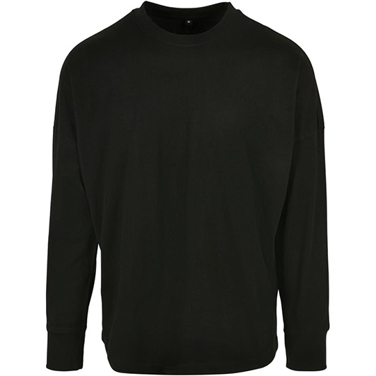 Koszulka z Dlugim Rekawem Oversize Bawelniana BY198 - Black
