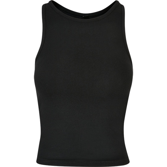 Damski Top Krotki Slim Fit Racerback Bawelna Elastan BY208 - Black