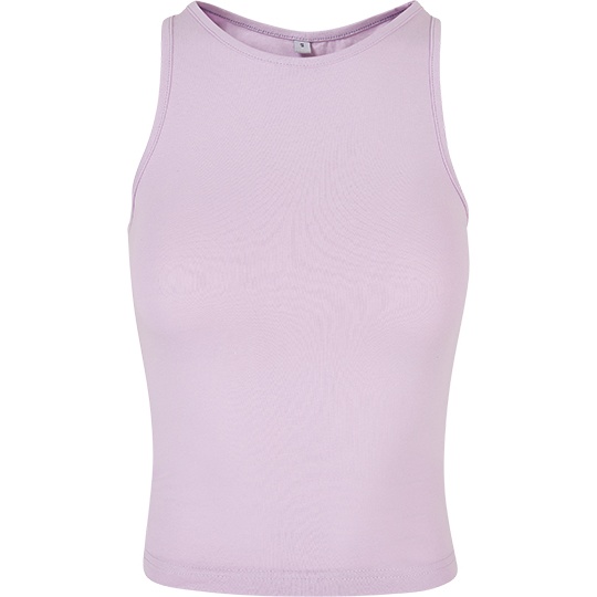 Damski Top Krotki Slim Fit Racerback Bawelna Elastan BY208 - Lilac