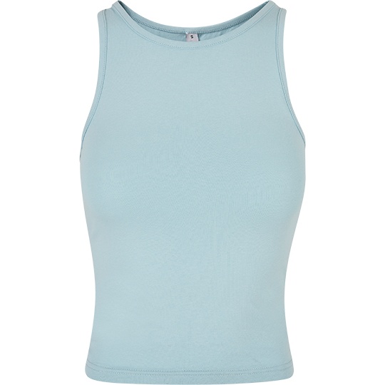 Damski Top Krotki Slim Fit Racerback Bawelna Elastan BY208 - Ocean Blue