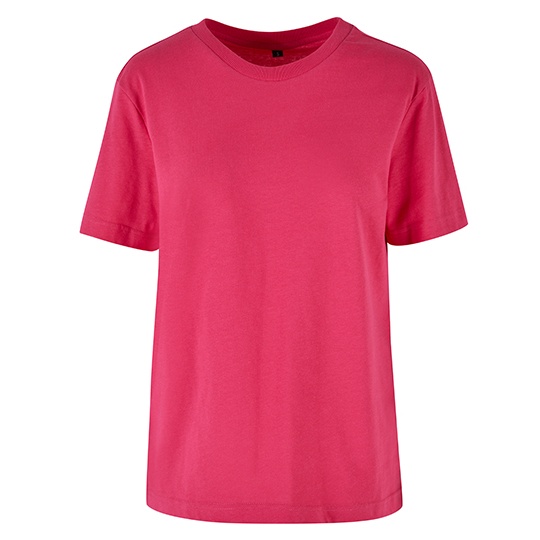 T-shirt Damski Oversize Bawelniany BY211 - Hibiskus Pink
