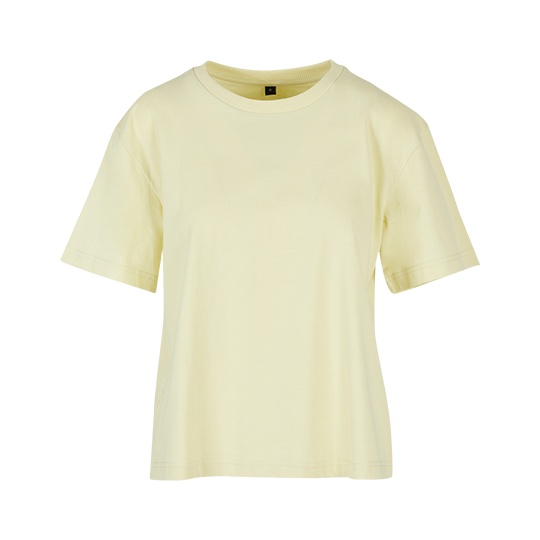 T-shirt Damski Oversize Bawelniany BY211 - Soft Yellow