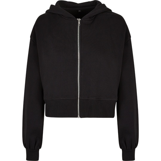 Krótka Kurtka Oversize z Kapturem Bawełniana BY237 - Black