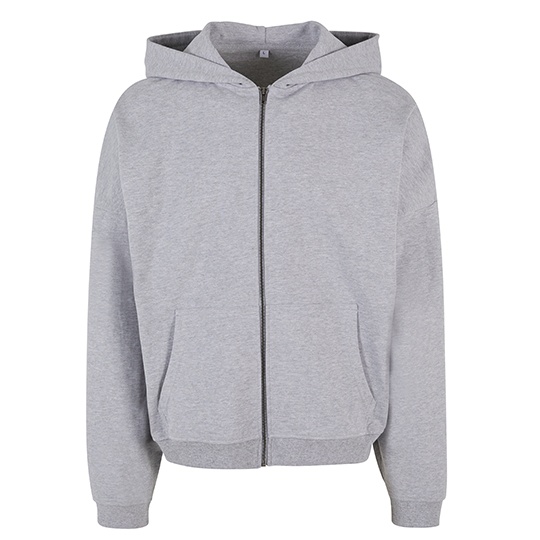 Bluza z Kapturem Oversize Bawelniana z Zamkiem BY254 - Heather Grey