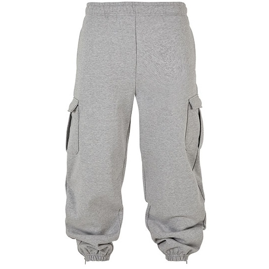 Spodnie dresowe cargo oversize BY258 - Heather Grey
