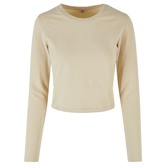 Longsleeve Damski Krotki Bawelniany ze Streczem BY261 - Sand