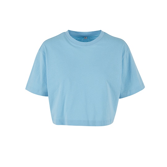 T-shirt Damski Krotki Oversize Bawelniany BY264 - Baltic Blue