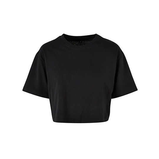 T-shirt Damski Krotki Oversize Bawelniany BY264 - Black