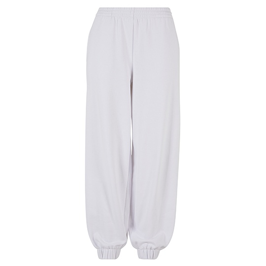 Spodnie Dresowe Damskie Luzny Kroj Bawelniane BY265 - White