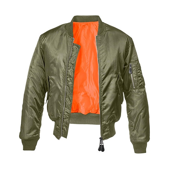 Kurtka Bomber Meska Nylonowa z Kieszenia na Ramieniu BYB3149 - Olive