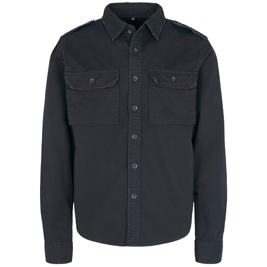 Koszula Vintage z Dlugim Rekawem BYB9373 - Black