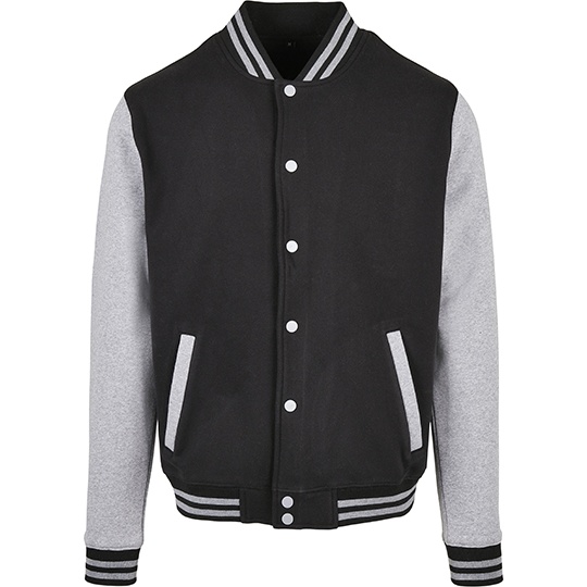Kurtka Klasyczna Bawelniana Poliestrowa BYBB004 - Black & Heather Grey