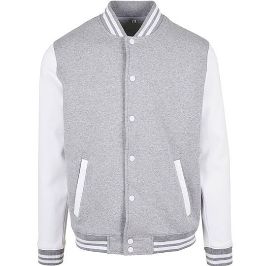 Kurtka Klasyczna Bawelniana Poliestrowa BYBB004 - Heather Grey & White