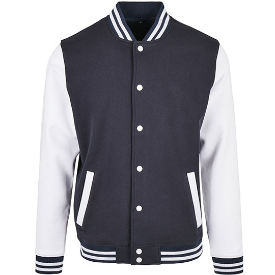 Kurtka Klasyczna Bawełniana Poliestrowa BYBB004 - Navy & White