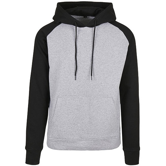 Bluza Raglanowa Bawelniana Poliestrowa BYBB005 - Heather Grey & Black