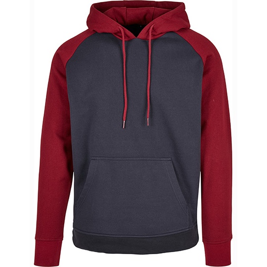 Bluza Raglanowa Bawelniana Poliestrowa BYBB005 - Navy & Burgundy