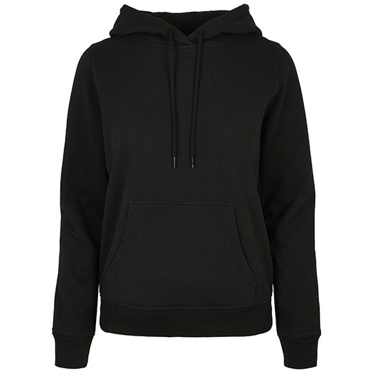 Bluza z Kapturem Damska Klasyczna Mieszanka Bawelny Poliestru BYBB007 - Black