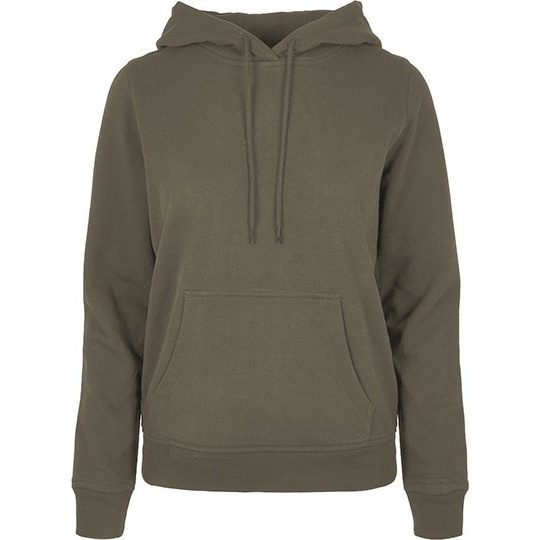 Bluza z Kapturem Damska Klasyczna Mieszanka Bawelny Poliestru BYBB007 - Olive