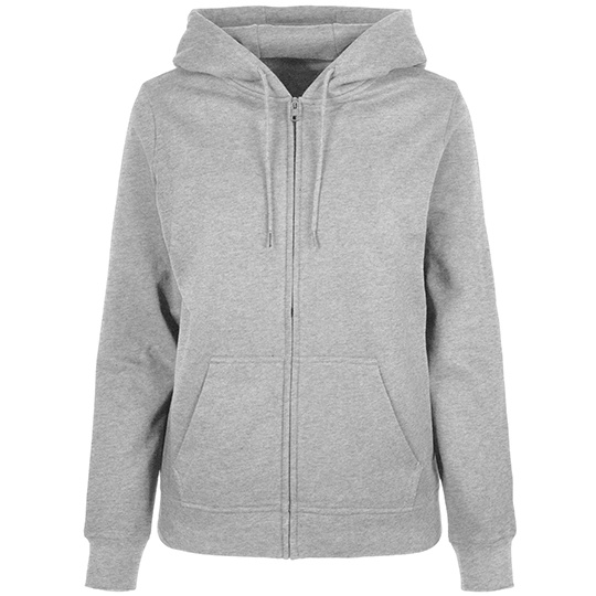 Bluza Damska Klasyczna Bawelniana Z Kapturem Z Zamkiem BYBB009 - Heather Grey