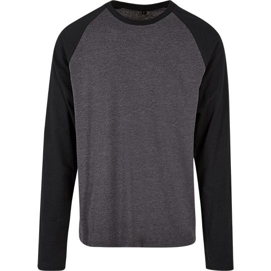 Koszulka Meska Raglanowa Bawelniana BYBB023 - Charcoal & Black