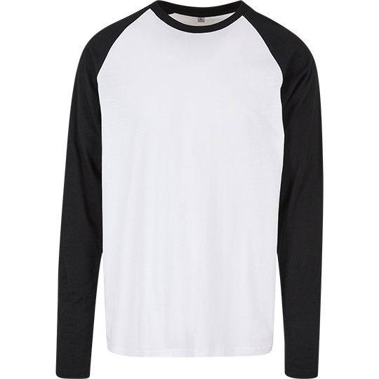 Koszulka Meska Raglanowa Bawelniana BYBB023 - White & Black