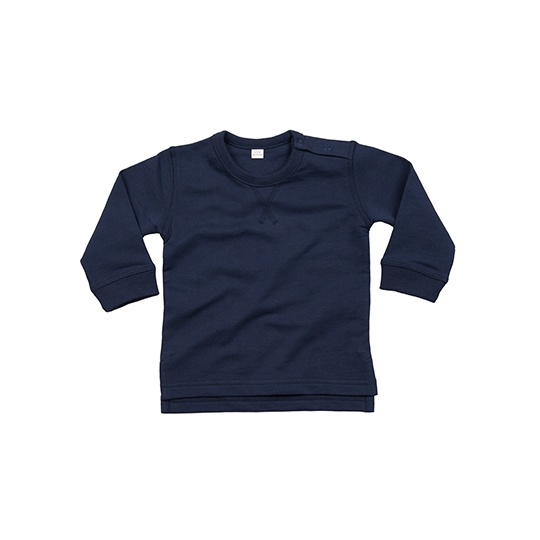 Bluza Klasyczna z Okraglym Dekoltem Bawelna Organiczna French Terry BZ31 - Nautical Navy