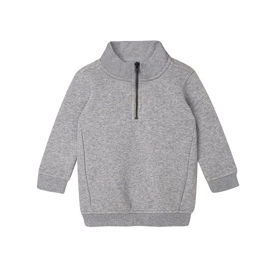Bluza Niemowleca Z Zamkiem 1 4 Bawelna Organiczna BZ66 - Heather Grey Melange