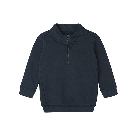 Bluza Niemowleca Z Zamkiem 1 4 Bawelna Organiczna BZ66 - Navy