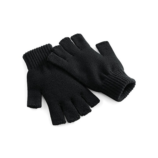 Rekawiczki bez palcow dzianinowe CB491 - Black