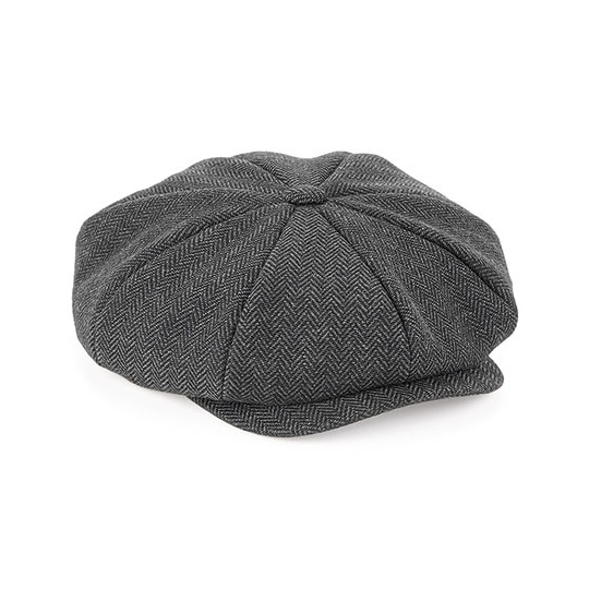 Kaszkiet Unisex Wzor Jodelka CB628 - Charcoal Herringbone
