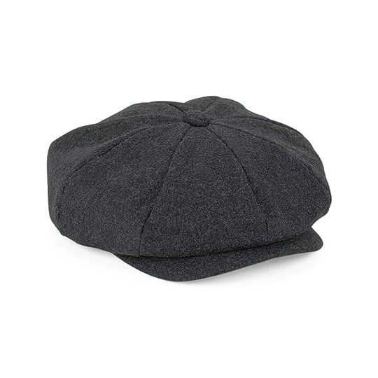 Kaszkiet z welny melton CB629 - Charcoal Marl
