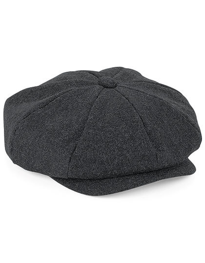 Kaszkiet z welny melton CB629 - Charcoal Marl