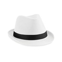 Kapelusz Unisex Fedora Poliester Bawelna CB630 - White & Black