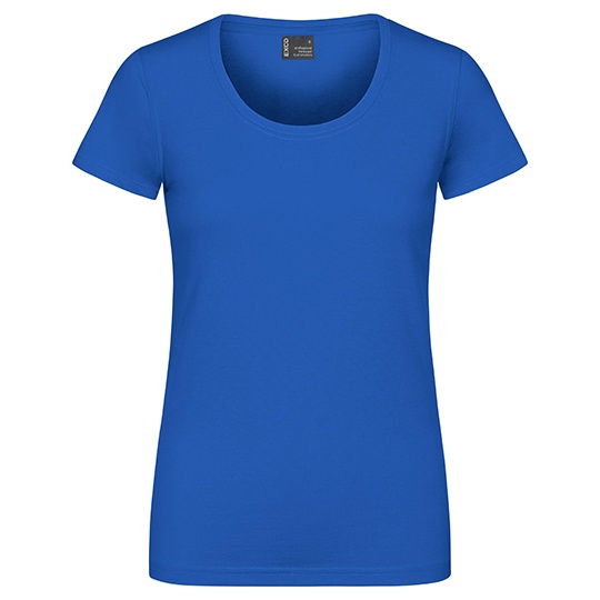 Damski T-shirt Slim Mieszanka Bawelny Poliestru CD3075 - Cobalt Blue