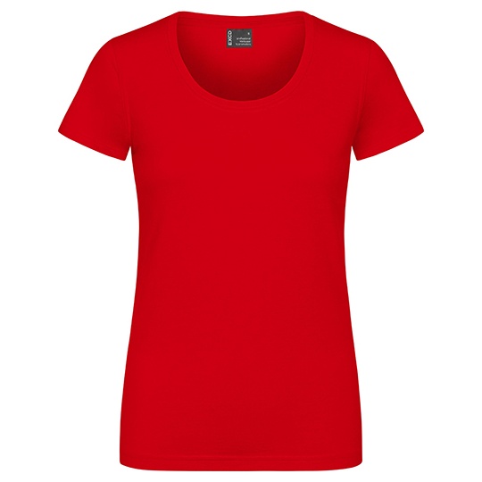 Damski T-shirt Slim Mieszanka Bawełny Poliestru CD3075 - Fire Red