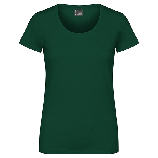 Damski T-shirt Slim Mieszanka Bawełny Poliestru CD3075 - Forest