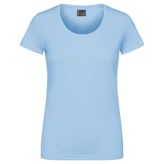 Damski T-shirt Slim Mieszanka Bawelny Poliestru CD3075 - Ice Blue