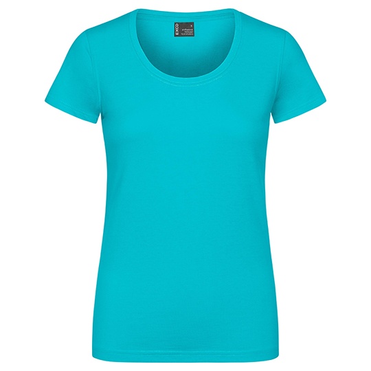 Damski T-shirt Slim Mieszanka Bawelny Poliestru CD3075 - Jade