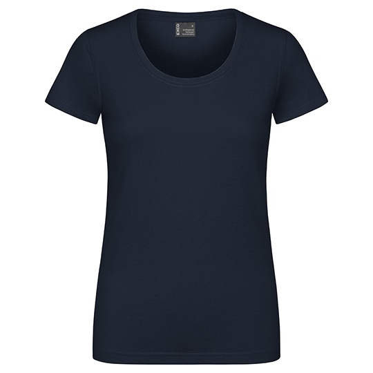 Damski T-shirt Slim Mieszanka Bawelny Poliestru CD3075 - Navy
