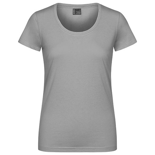 Damski T-shirt Slim Mieszanka Bawelny Poliestru CD3075 - New Light Grey (Solid)