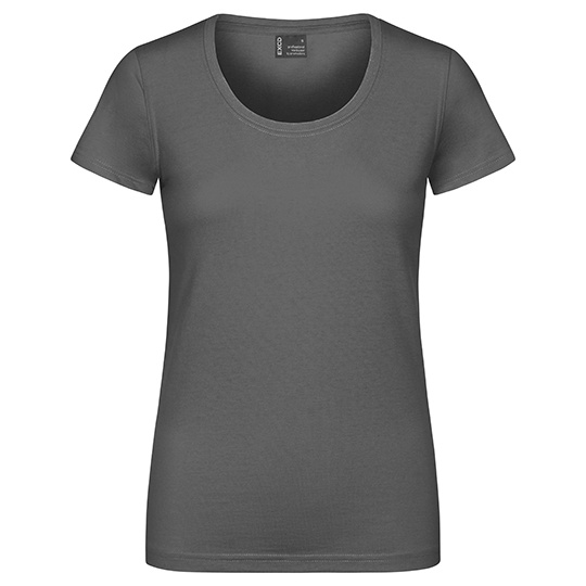 Damski T-shirt Slim Mieszanka Bawełny Poliestru CD3075 - Steel Grey