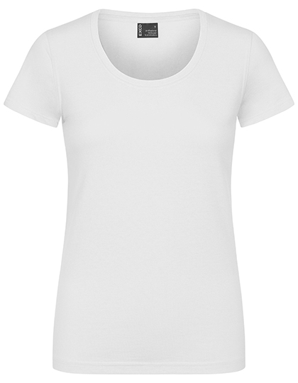 Damski T-shirt Slim Mieszanka Bawelny Poliestru CD3075 - White