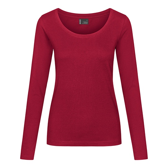 Koszulka Damska z Dlugim Rekawem Slim Bawelna Poliester Odporna na Mechacenie CD4095 - Granat