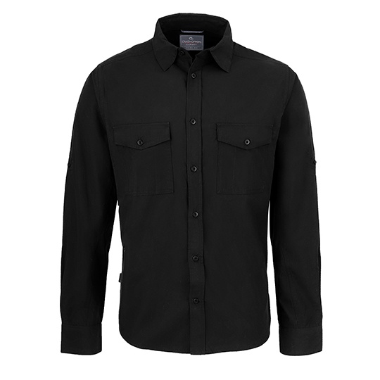 Koszula Meska Klasyczna Bawelna Poliester Recykling Ochrona UV CES001 - Black