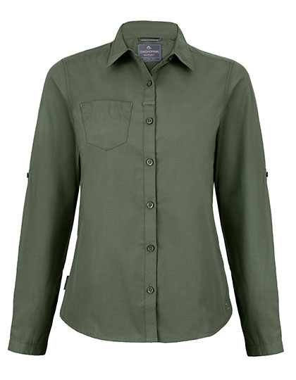Damska koszula z dlugim rekawem CES002 - Dark Cedar Green