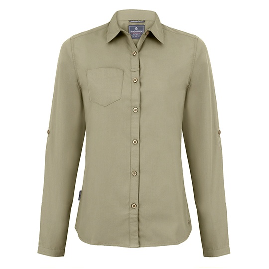 Koszula Damska Klasyczna Poliester Bawełna Oddychająca UV CES002 - Pebble