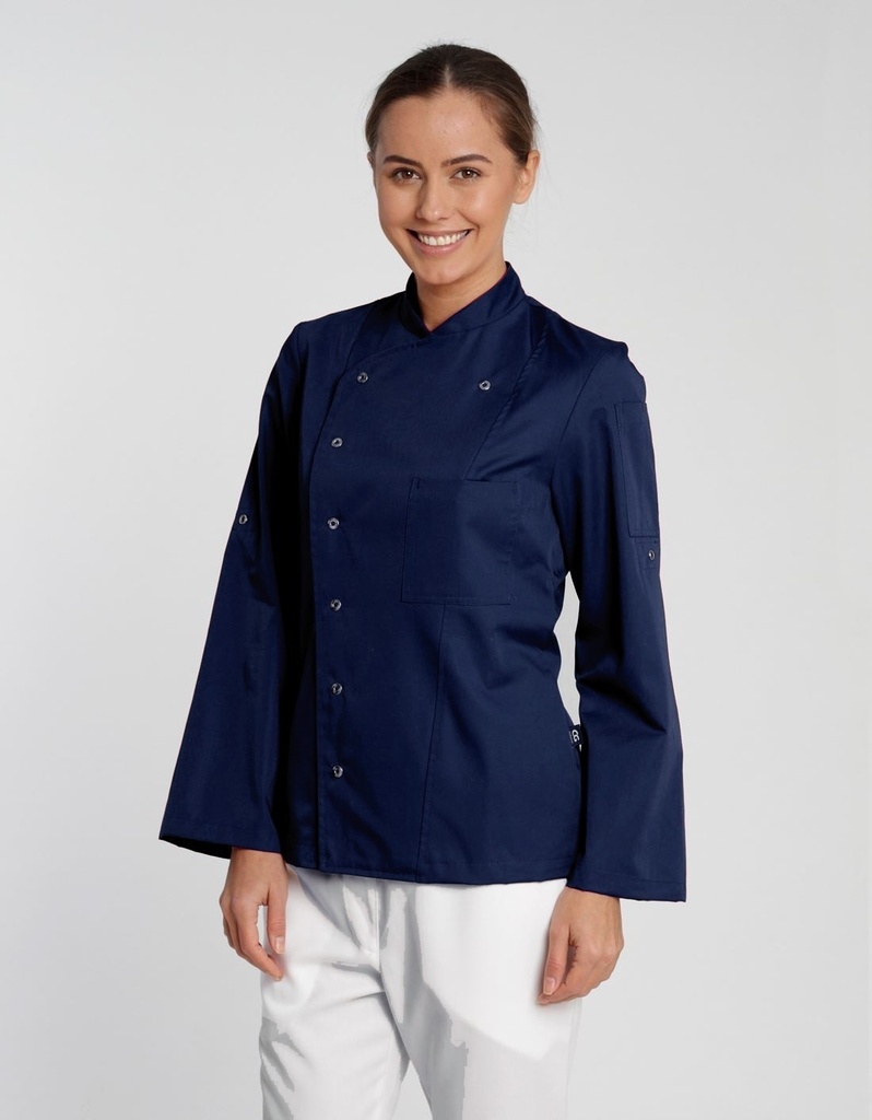 Bluza Kucharska Damska Slim Poliester Bawelna CGW3105 - Dark Blue