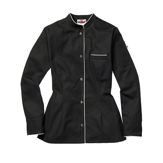 Bluza Kucharska Damska Slim Lyocell Poliester Wysokie Wchlanianie Wilgoci CGW3630 - Black & White
