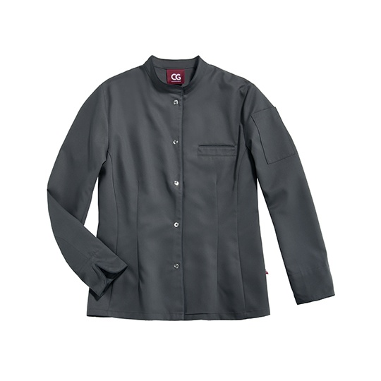 Bluza Kucharska Damska Slim Lyocell Poliester Wysokie Wchlanianie Wilgoci CGW3630 - Raven & Black