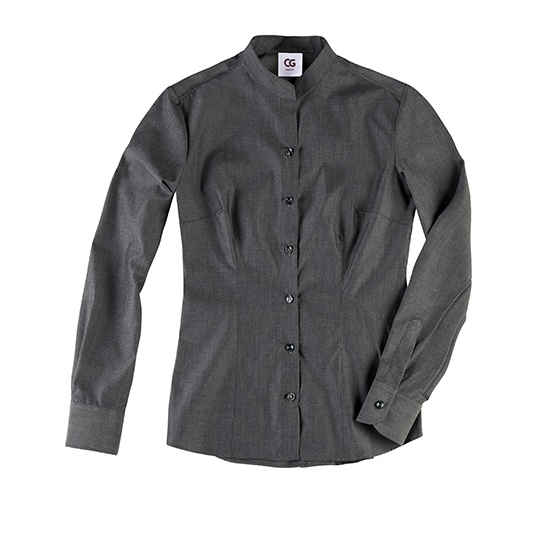 Bluzka Damska Slim Fit Ze Stójką CGW550 - Dark Grey